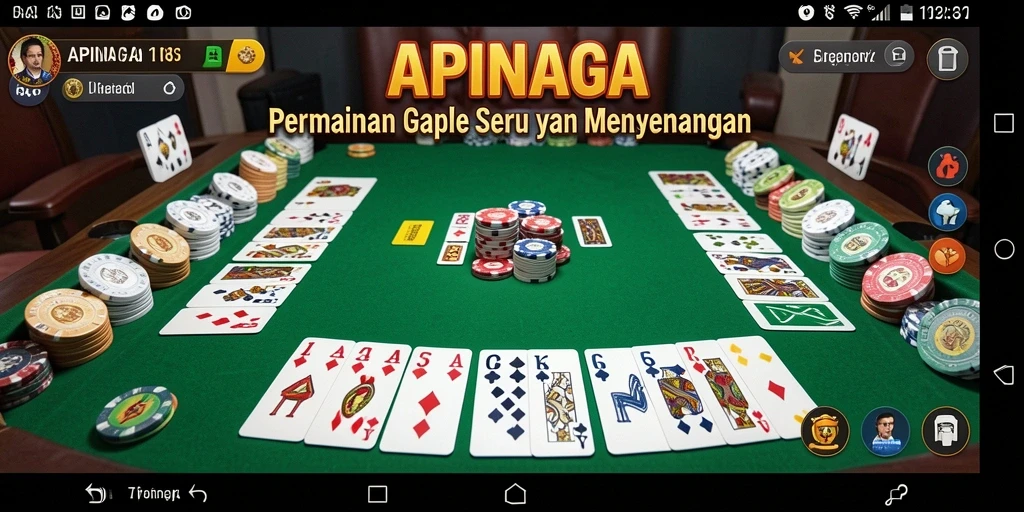 Screenshot gameplay APINAGA menunjukkan keseruan bermain Gaple.