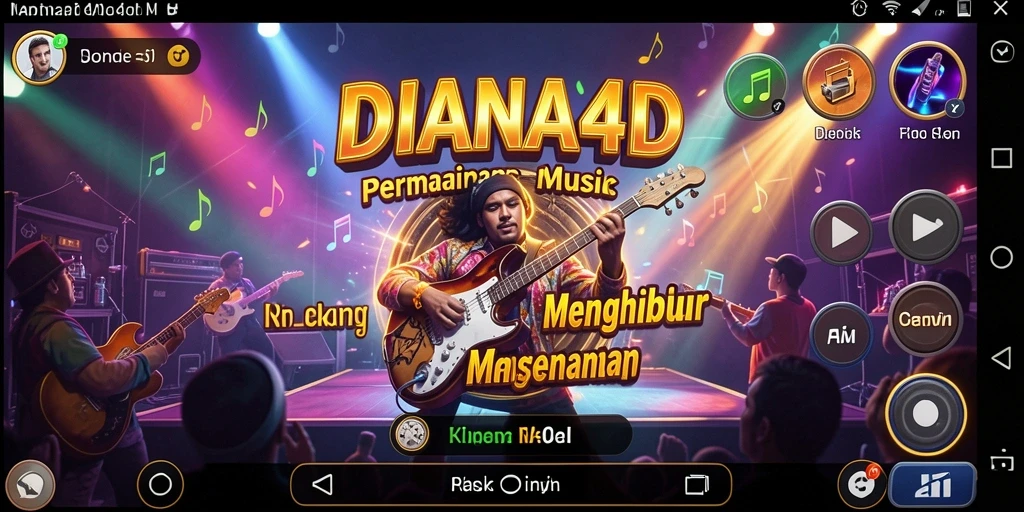 Tangkapan layar DIANA4D menampilkan gameplay seru dengan berbagai pilihan lagu.