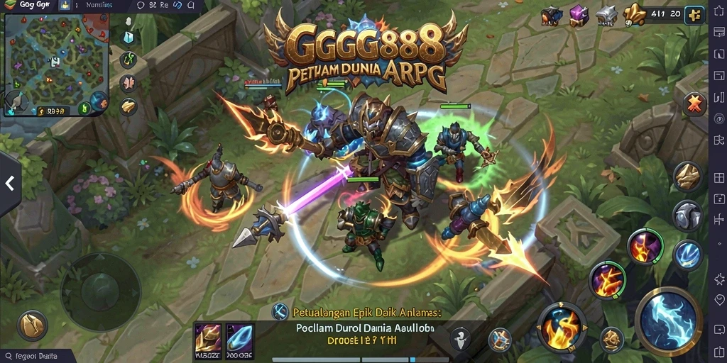 Tampilan gameplay GGG888 yang penuh aksi ARPG.