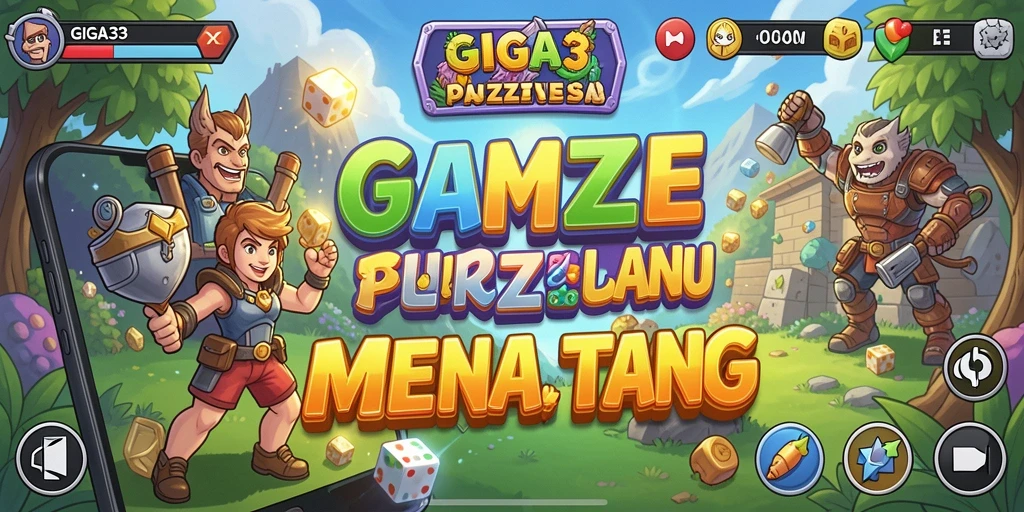 Tangkapan layar GIGA33 menunjukkan gameplay Puzzle yang menantang.