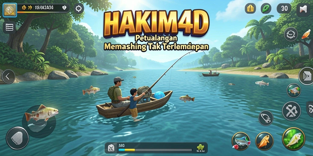 Screenshot HAKIM4D menampilkan aksi memancing yang seru dan mendebarkan.
