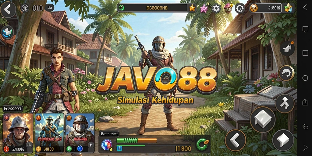 Tangkapan layar gameplay JAVO88 menampilkan dunia virtual yang aktif dan interaktif.