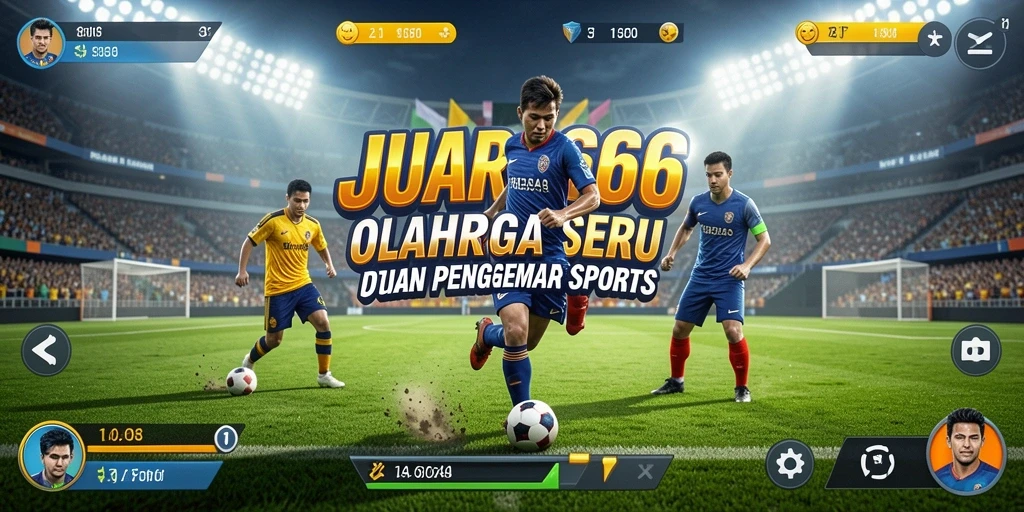 Tangkapan layar menunjukkan aksi seru dalam permainan olahraga JUARA666.