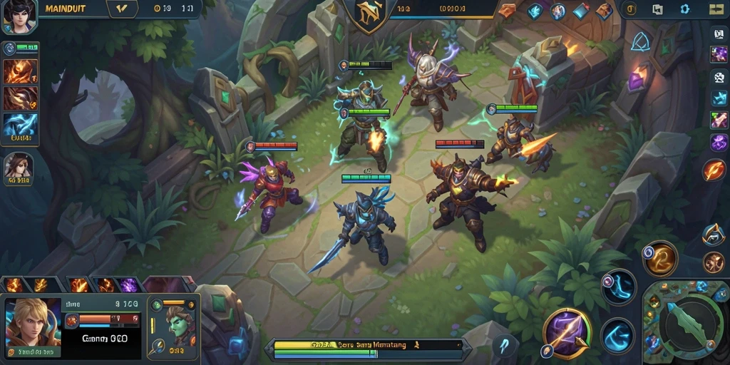 Tangkapan layar gameplay seru MAINDUIT di arena MOBA.