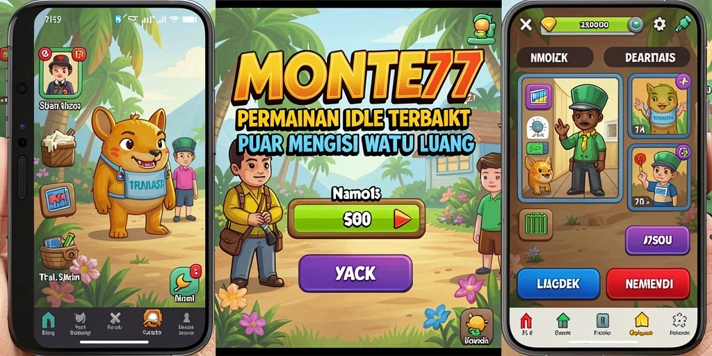 Tangkapan layar gameplay MONTE77 menunjukkan momen penuh keseruan dalam permainan Idle.