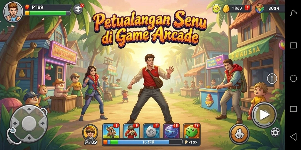 Tampilan gameplay seru di PT89 dengan berbagai karakter dan tantangan.