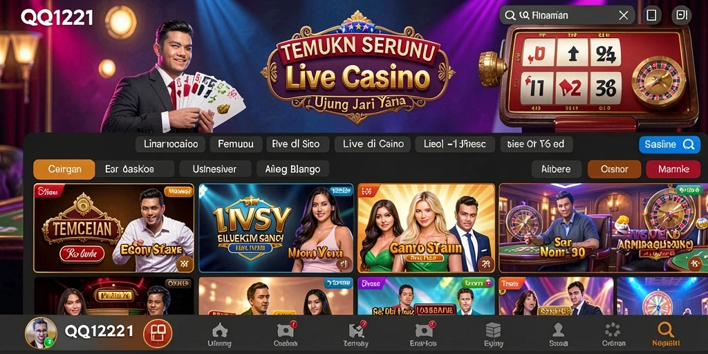 Tampilan menarik dari gameplay Live Casino di QQ1221.