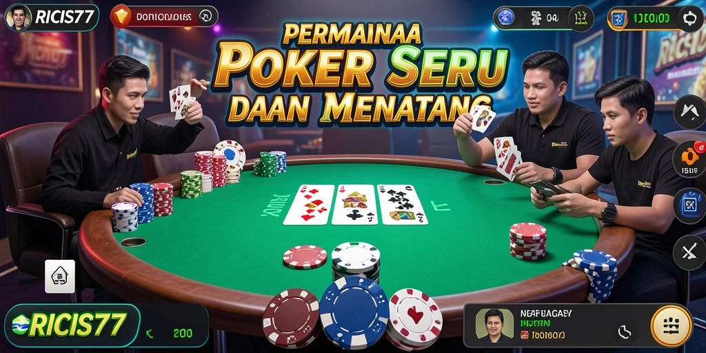 Tampilan gameplay seru di RICIS77 dengan pemain yang bersaing.