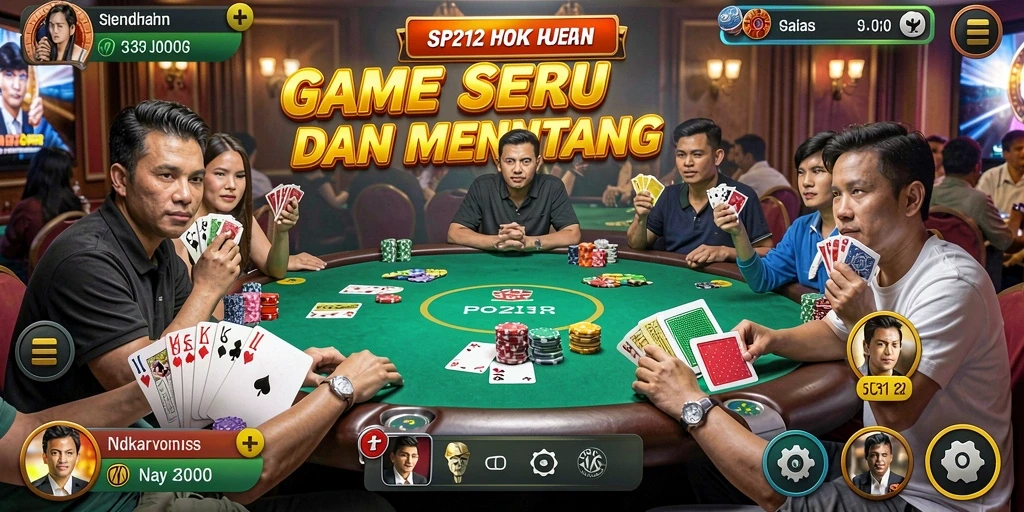 Tampilan gameplay seru dalam permainan Poker SP212.