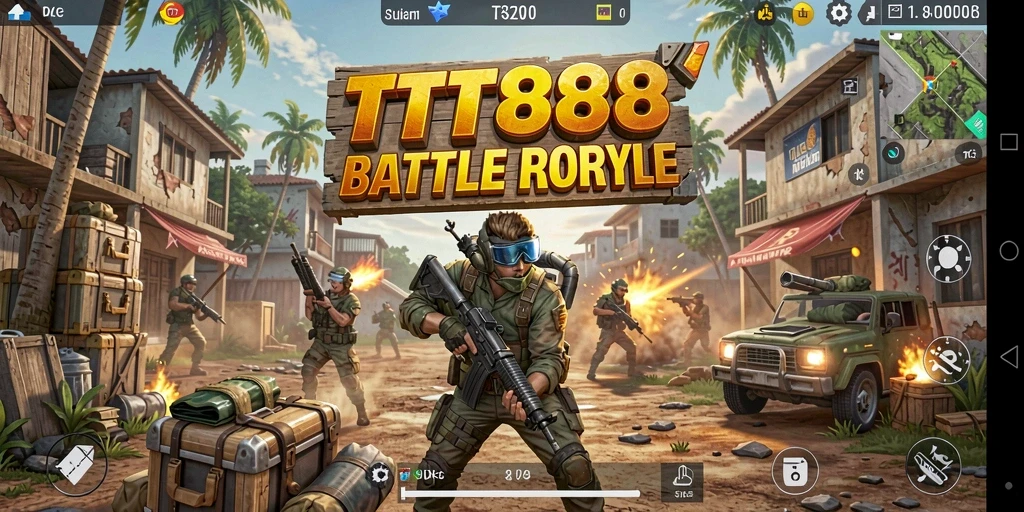Gameplay seru TTT888 di arena Battle Royale.